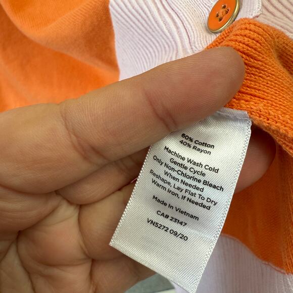 Talbots Cardigan Sweater Womens 2X Orange Button Long Sleeve Career Casual Basic - Picture 6 of 8